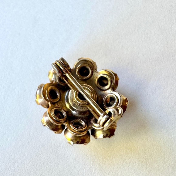 Tiny Purple Pin, Rhinestone, Brooch, Safety Clasp Back - Picture 6 of 6